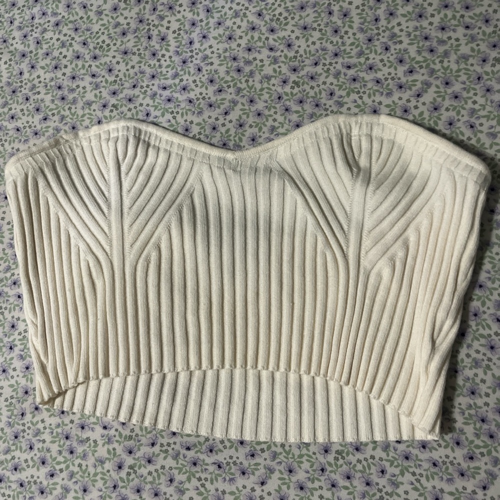 Bandeau White Cream Top